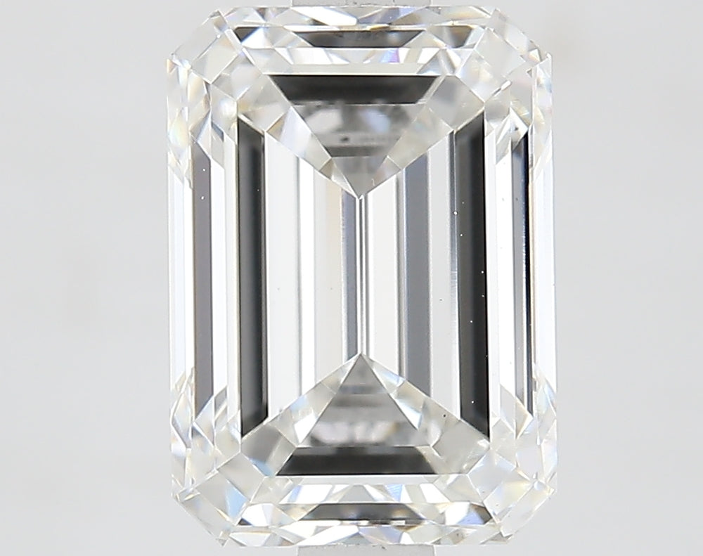 2.42 Carat Emerald Lab Diamond with  Cut Diamond in 14KT  view 1
