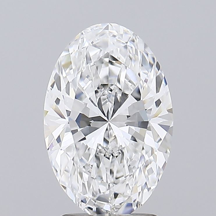 2.58 Carat Oval Lab Diamond with  Cut Diamond in 14KT  view 1
