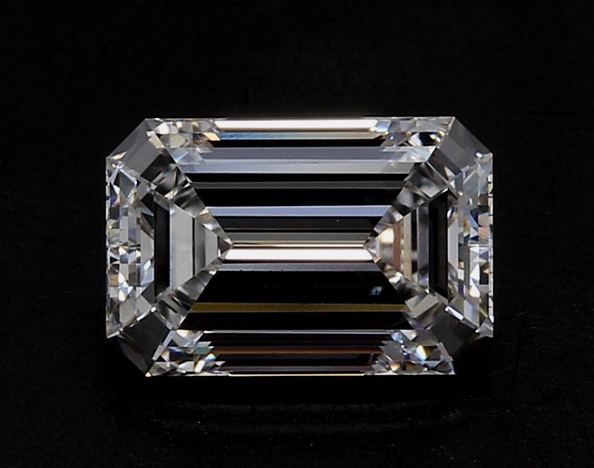 4.01 Carat Emerald Lab Diamond with  Cut Diamond in 14KT  view 1
