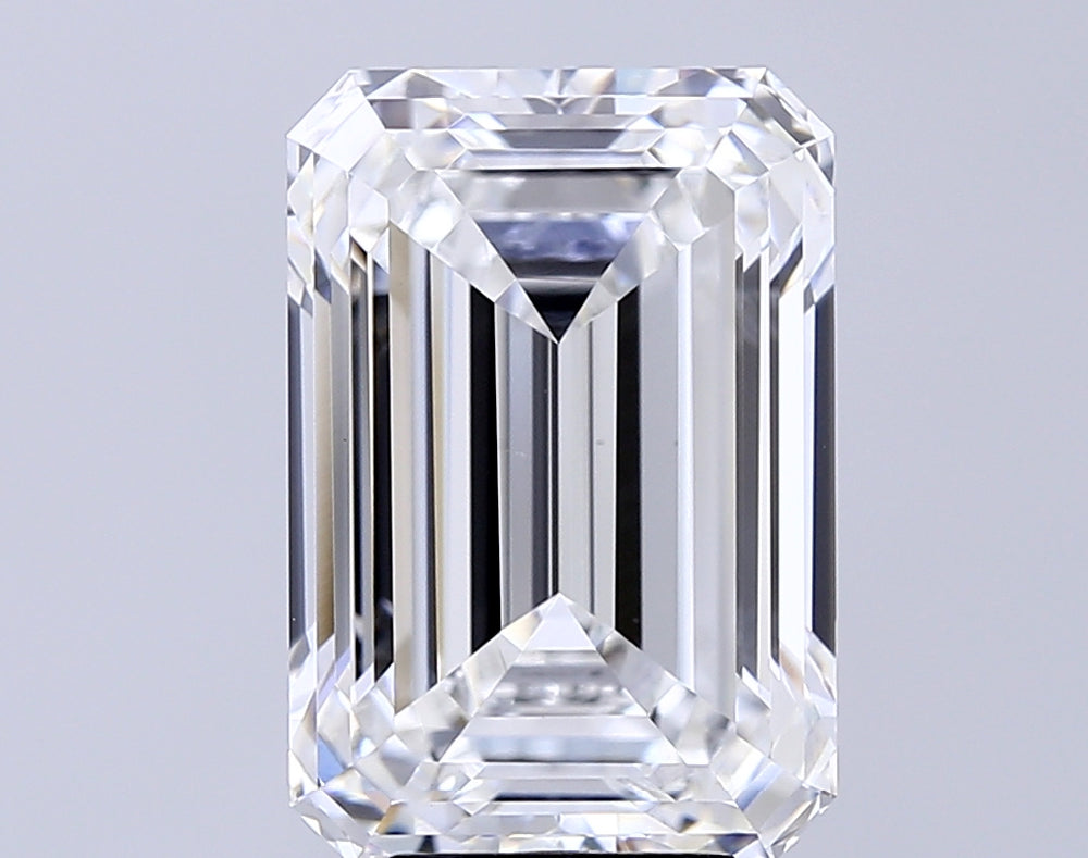7.05 Carat Emerald Lab Diamond with  Cut Diamond in 14KT  view 1
