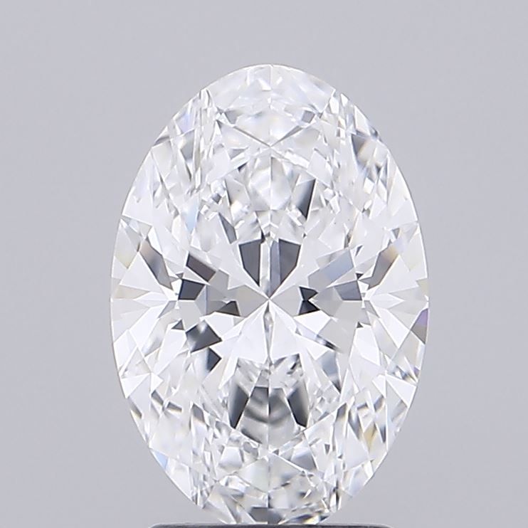 3.02 Carat Oval Lab Diamond with  Cut Diamond in 14KT  view 1
