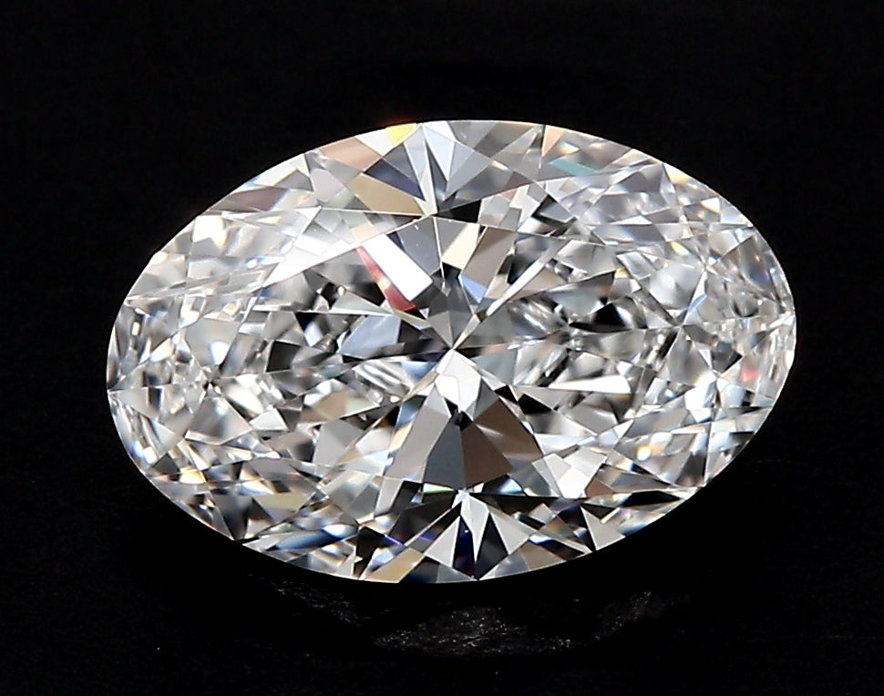 1.54 Carat Oval Lab Diamond with  Cut Diamond in 14KT  view 1
