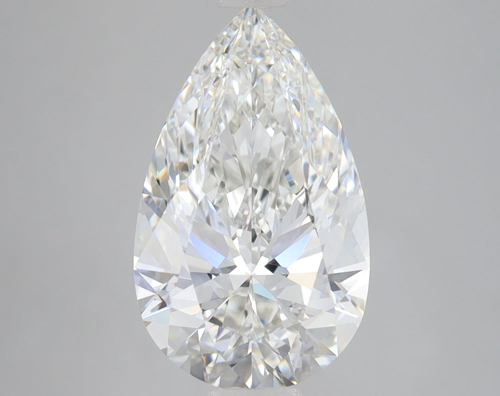3.57 Carat Pear Lab Diamond with  Cut Diamond in 14KT  view 1
