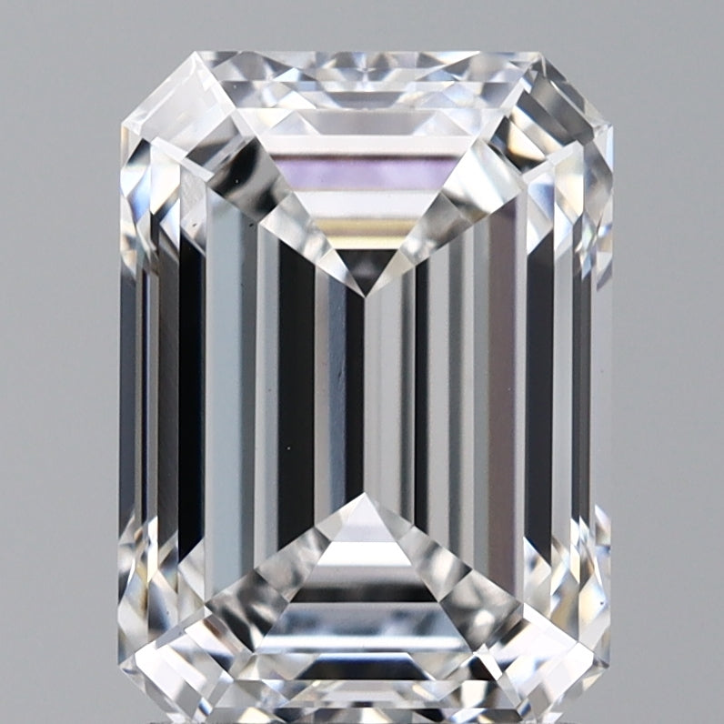 2.52 Carat Emerald Lab Diamond with  Cut Diamond in 14KT  view 1
