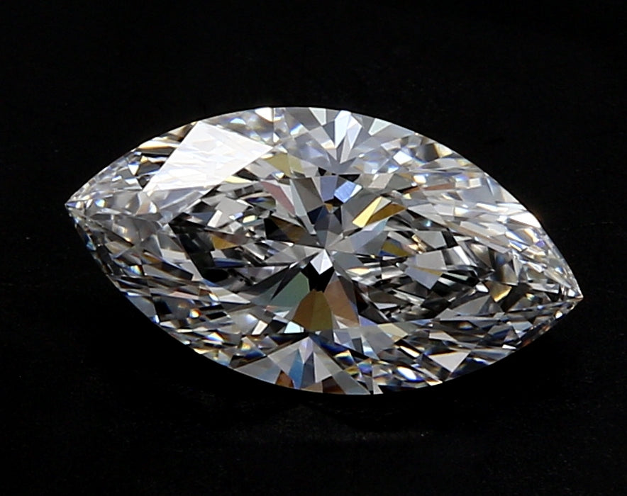 3.0 Carat Marquise Lab Diamond with  Cut Diamond in 14KT  view 1
