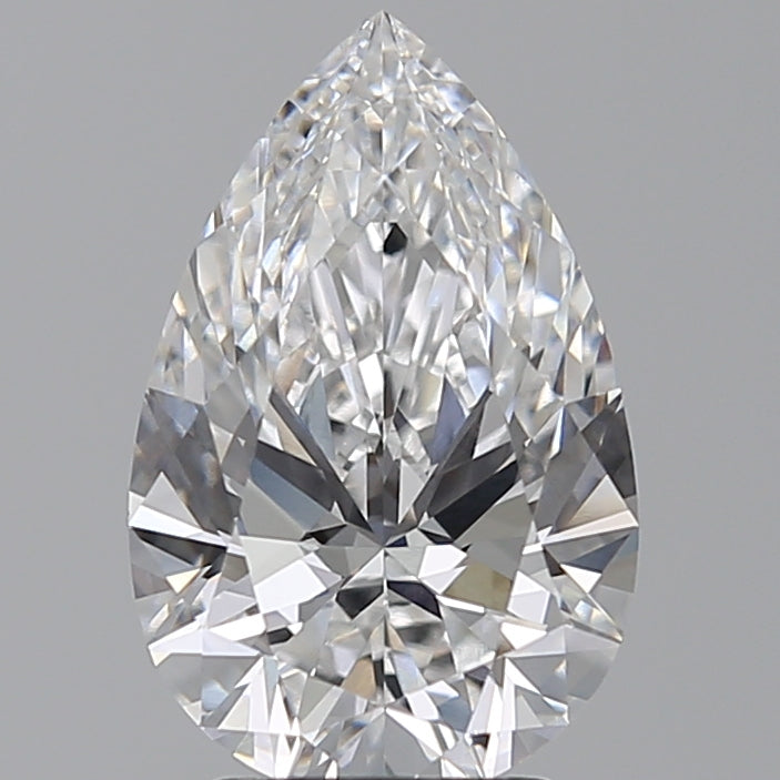 3.0 Carat Pear Lab Diamond with  Cut Diamond in 14KT  view 1
