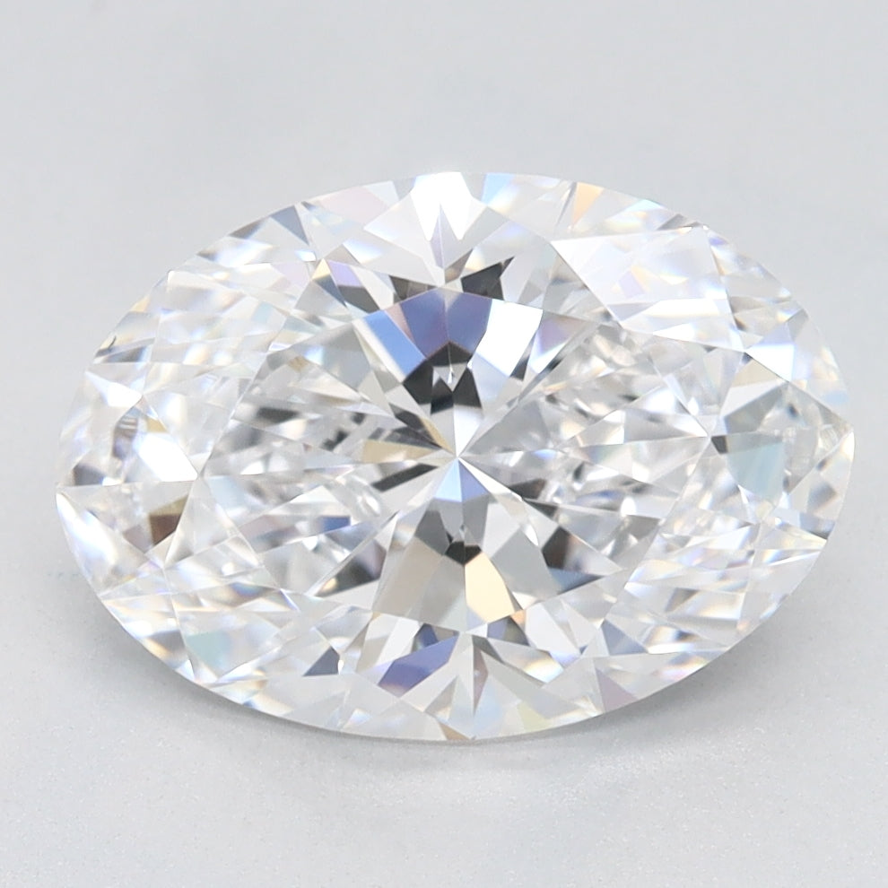 2.35 Carat Oval Lab Diamond with  Cut Diamond in 14KT  view 1
