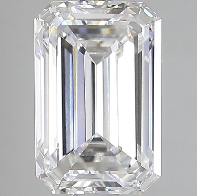 5.02 Carat Emerald Lab Diamond with  Cut Diamond in 14KT  view 1
