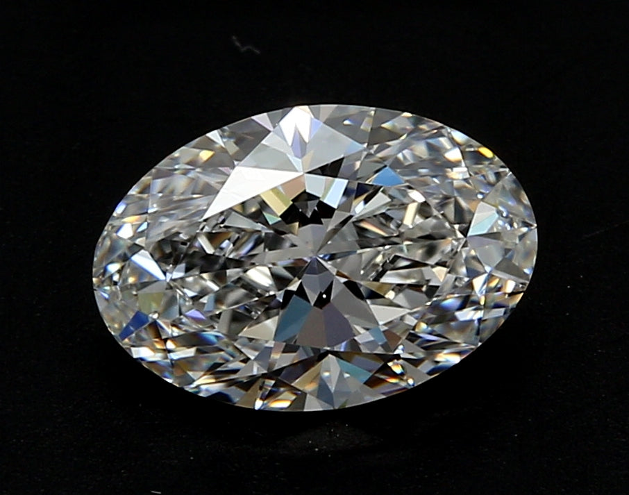 2.86 Carat Oval Lab Diamond with  Cut Diamond in 14KT  view 1
