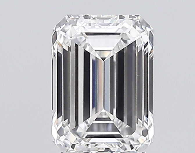 3.03 Carat Emerald Lab Diamond with  Cut Diamond in 14KT  view 1

