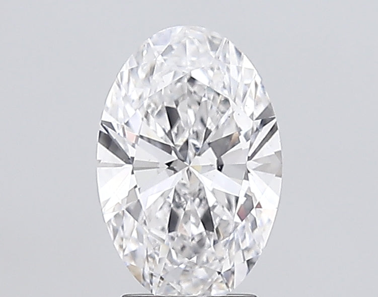 3.0 Carat Oval Lab Diamond with  Cut Diamond in 14KT  view 1
