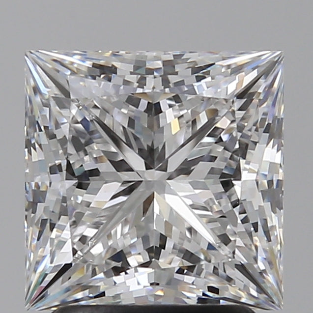 2.55 Carat Princess Lab Diamond with  Cut Diamond in 14KT  view 1
