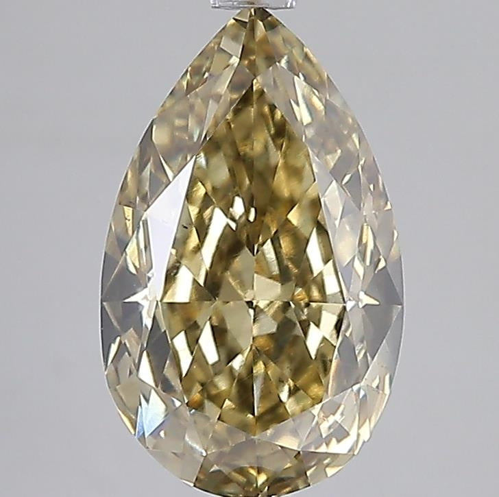 3.53 Carat Pear Lab Diamond with  Cut Diamond in 14KT  view 1
