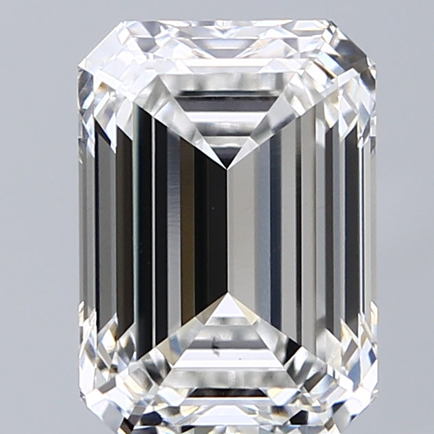 4.56 Carat Emerald Lab Diamond with  Cut Diamond in 14KT  view 1
