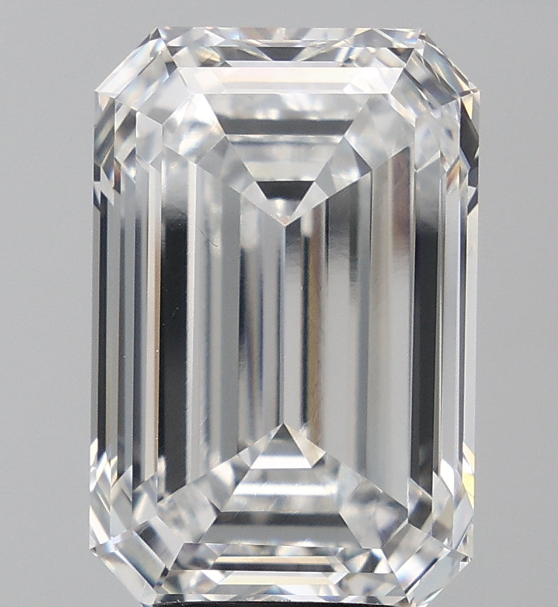 10.63 Carat Emerald Lab Diamond with  Cut Diamond in 14KT  view 1
