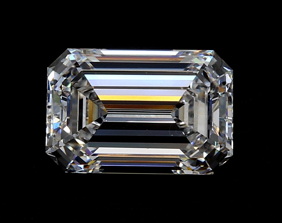 3.07 Carat Emerald Lab Diamond with  Cut Diamond in 14KT  view 1
