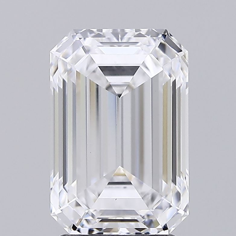 3.12 Carat Emerald Lab Diamond with  Cut Diamond in 14KT  view 1
