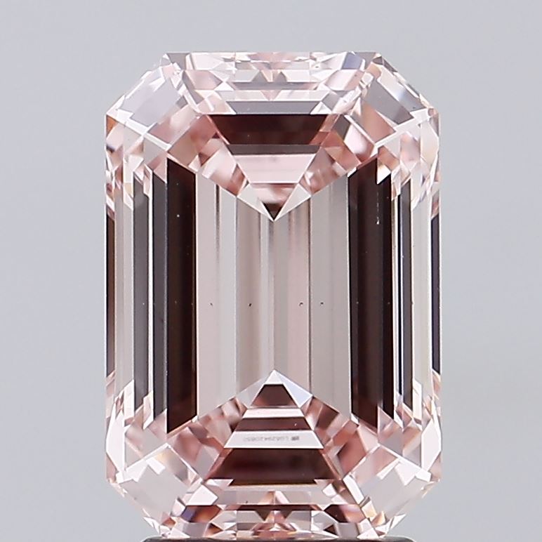 3.07 Carat Emerald Lab Diamond with  Cut Diamond in 14KT  view 1
