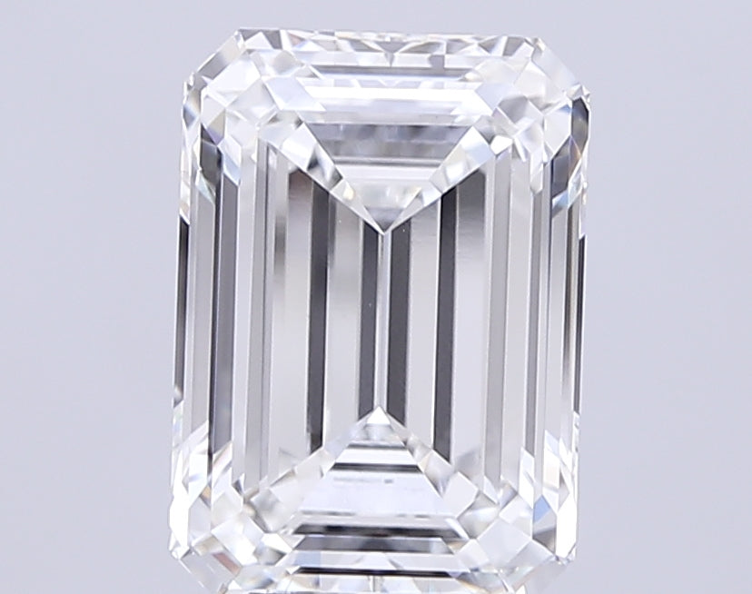 7.08 Carat Emerald Lab Diamond with  Cut Diamond in 14KT  view 1
