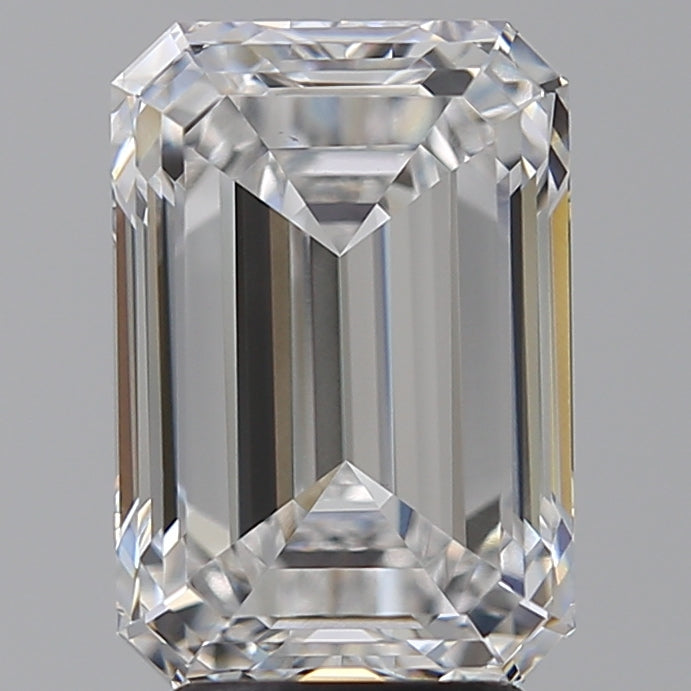 4.29 Carat Emerald Lab Diamond with  Cut Diamond in 14KT  view 1
