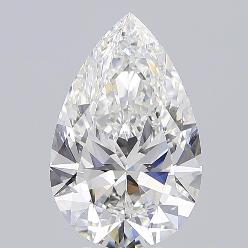 5.0 Carat Pear Lab Diamond with  Cut Diamond in 14KT  view 1
