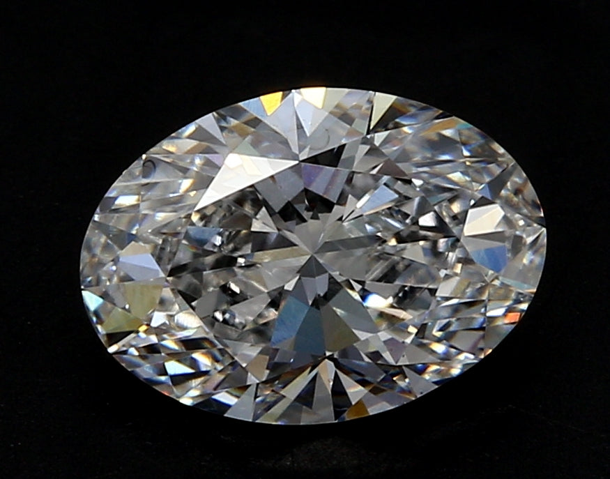 1.5 Carat Oval Lab Diamond with  Cut Diamond in 14KT  view 1
