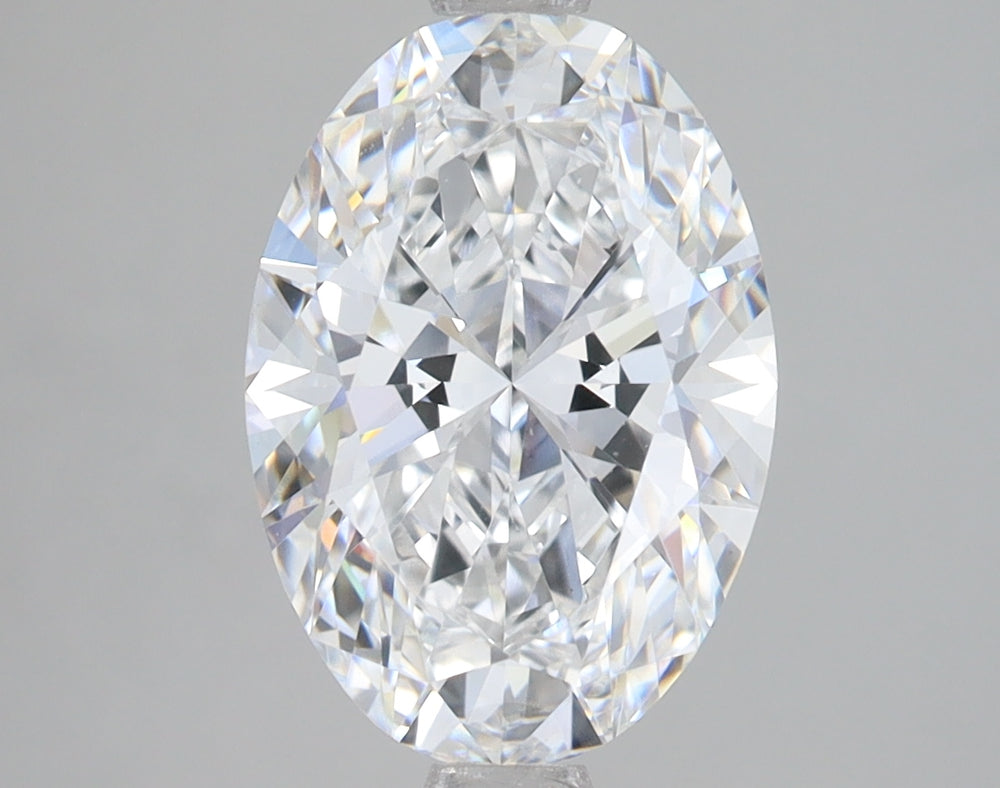 3.0 Carat Oval Lab Diamond with  Cut Diamond in 14KT  view 1

