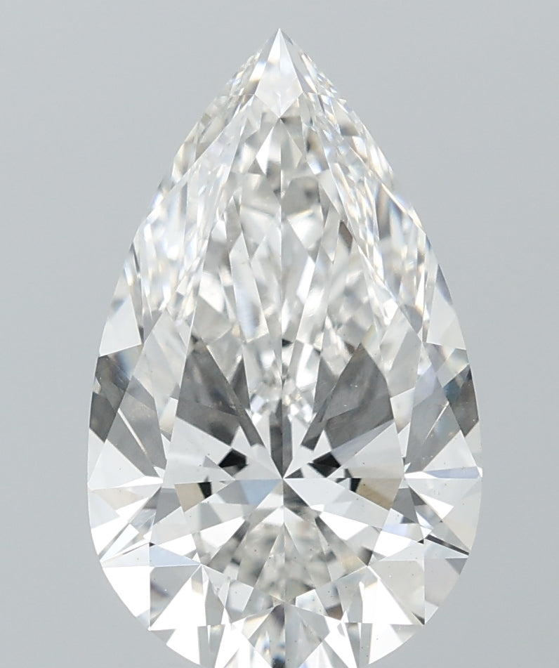 4.25 Carat Pear Lab Diamond with  Cut Diamond in 14KT  view 1
