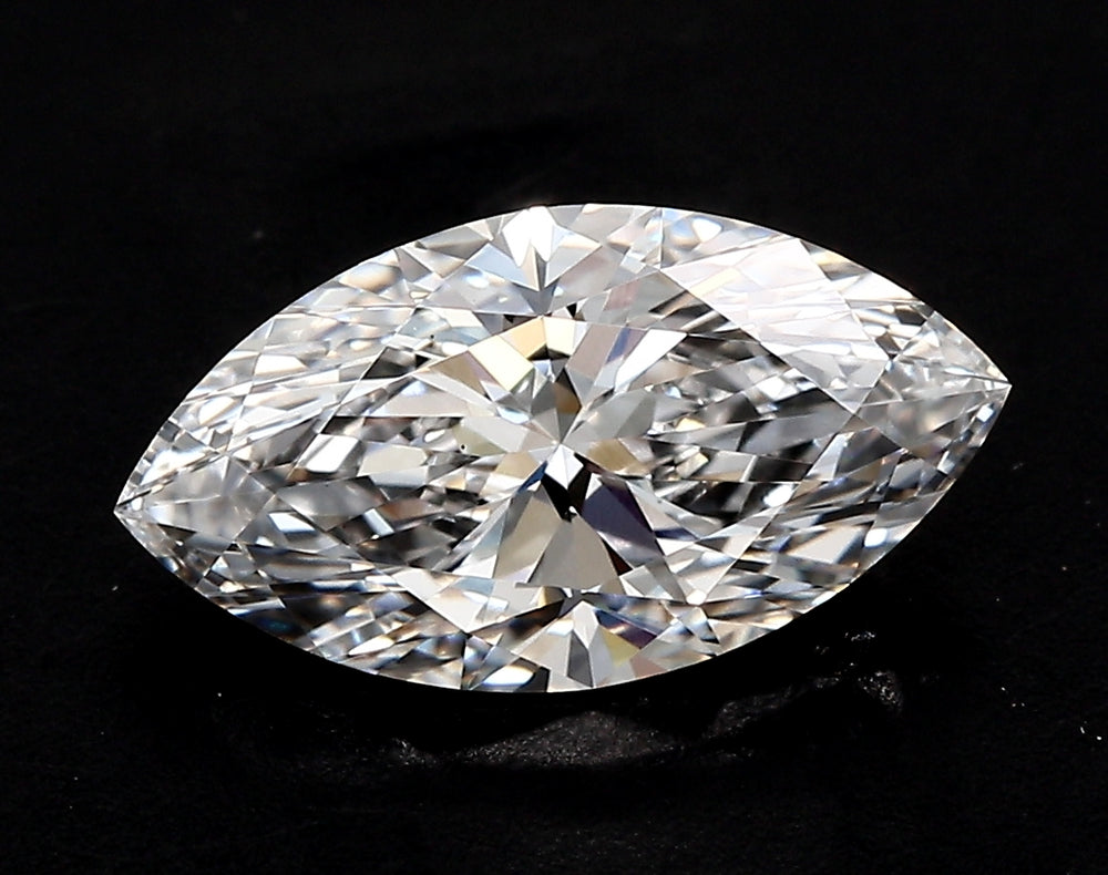 3.0 Carat Marquise Lab Diamond with  Cut Diamond in 14KT  view 1
