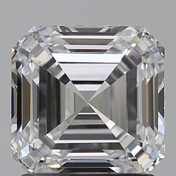1.52 Carat Asscher Lab Diamond with  Cut Diamond in 14KT  view 1
