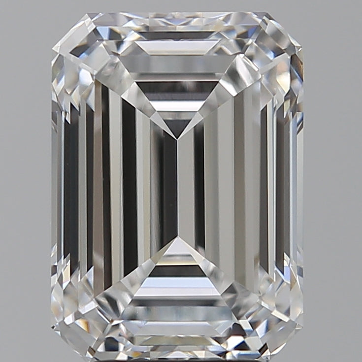 5.05 Carat Emerald Lab Diamond with  Cut Diamond in 14KT  view 1

