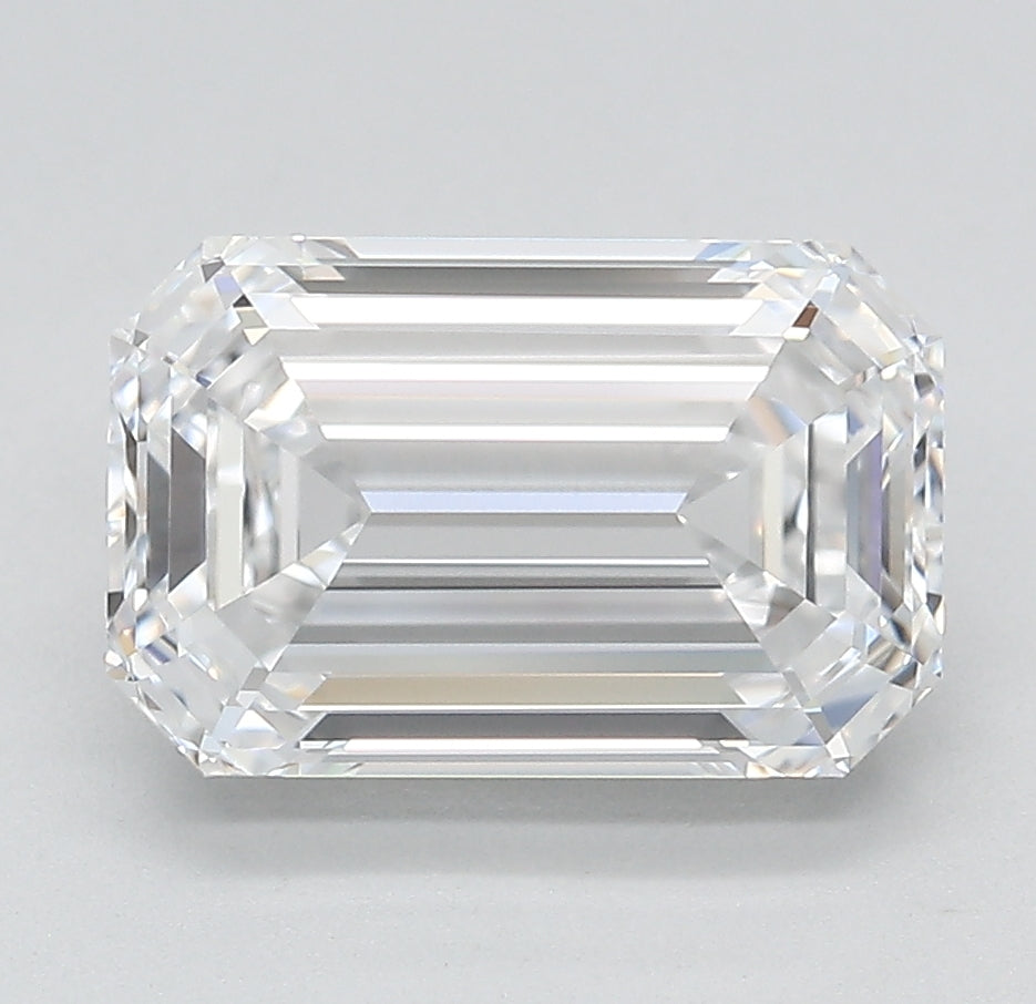 3.01 Carat Emerald Lab Diamond with  Cut Diamond in 14KT  view 1
