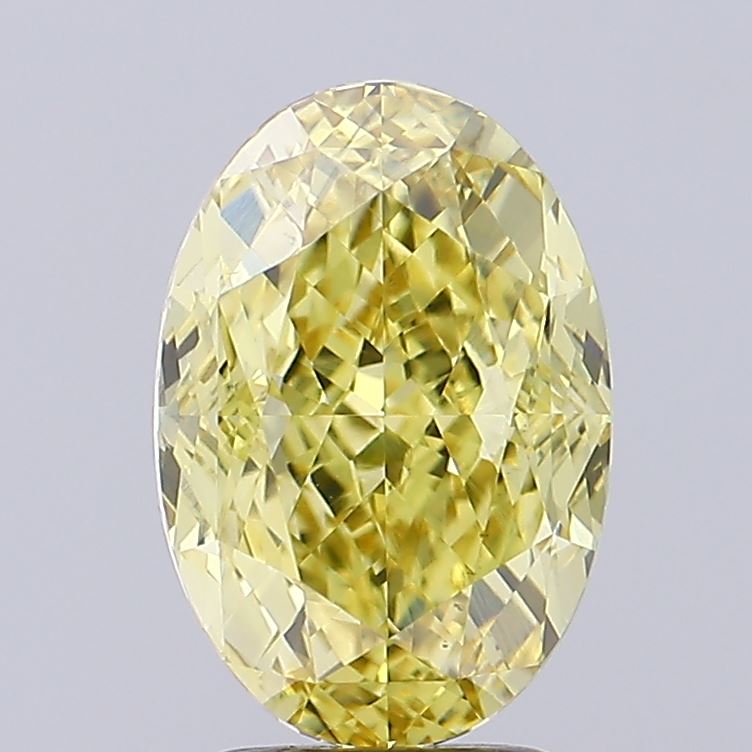 3.39 Carat Oval Lab Diamond with  Cut Diamond in 14KT  view 1
