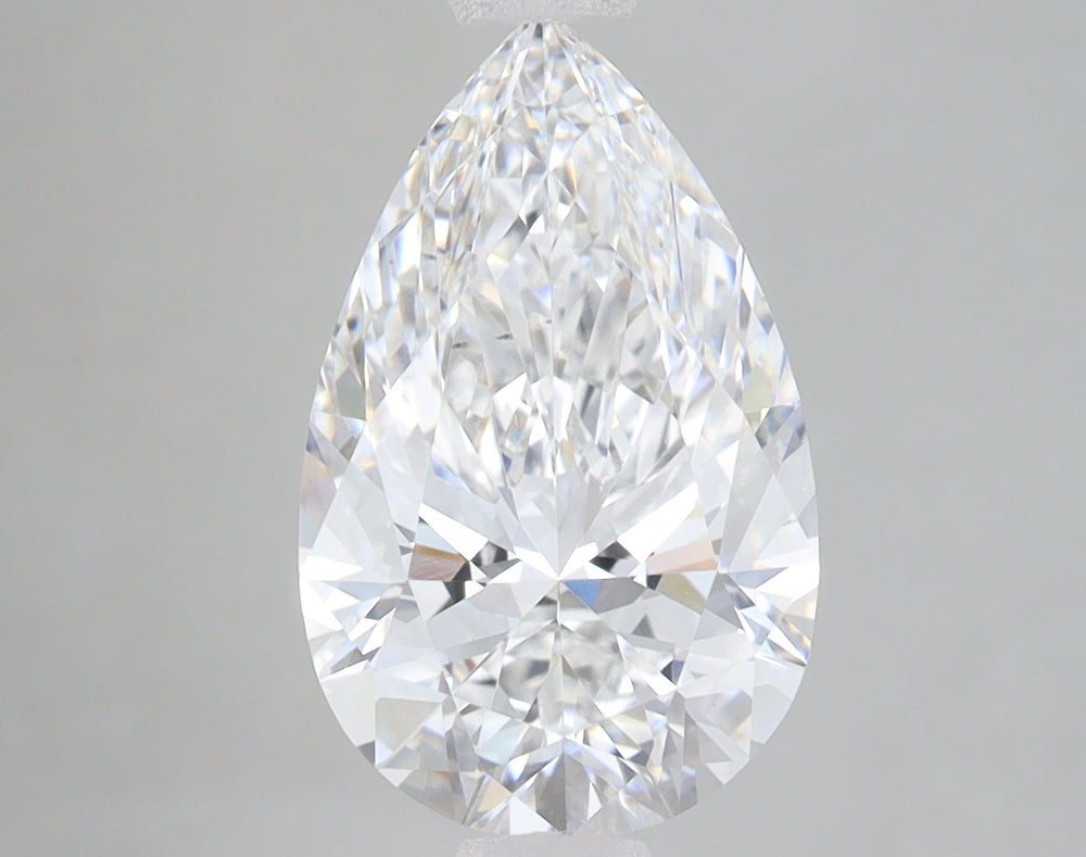 3.09 Carat Pear Lab Diamond with  Cut Diamond in 14KT  view 1
