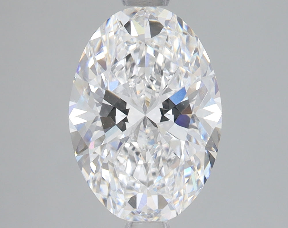 2.43 Carat Oval Lab Diamond with  Cut Diamond in 14KT  view 1
