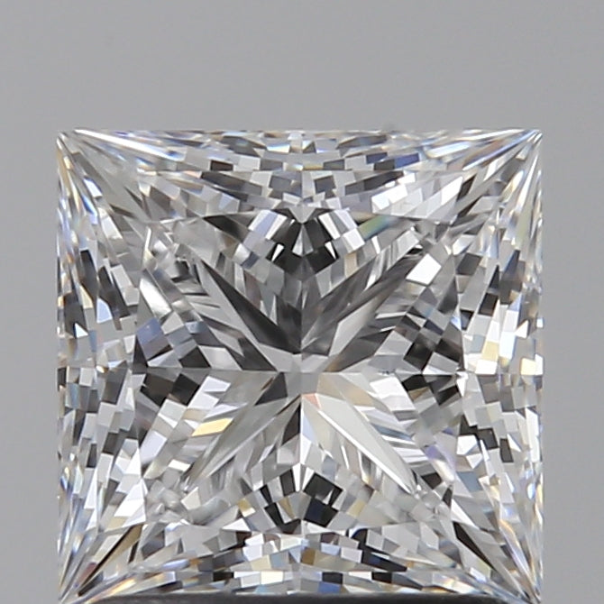 1.55 Carat Princess Lab Diamond with  Cut Diamond in 14KT  view 1
