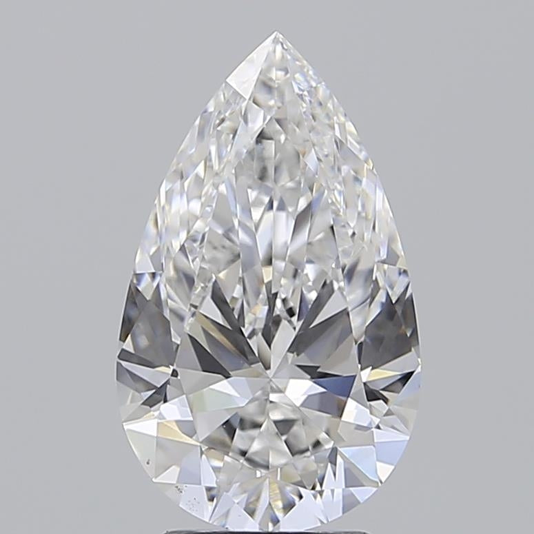 3.01 Carat Pear Lab Diamond with  Cut Diamond in 14KT  view 1
