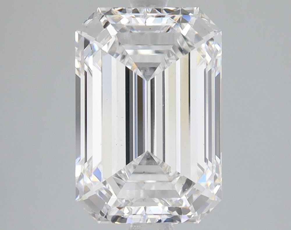 3.57 Carat Emerald Lab Diamond with  Cut Diamond in 14KT  view 1
