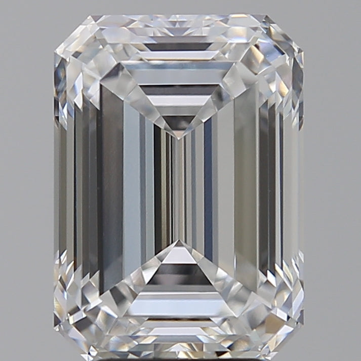 5.01 Carat Emerald Lab Diamond with  Cut Diamond in 14KT  view 1
