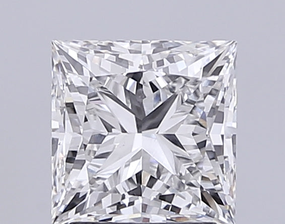 2.51 Carat Princess Lab Diamond with  Cut Diamond in 14KT  view 1
