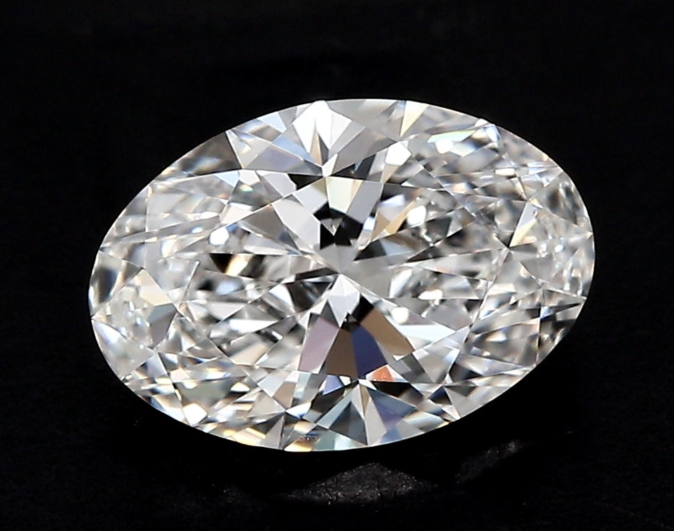 4.06 Carat Oval Lab Diamond with  Cut Diamond in 14KT  view 1
