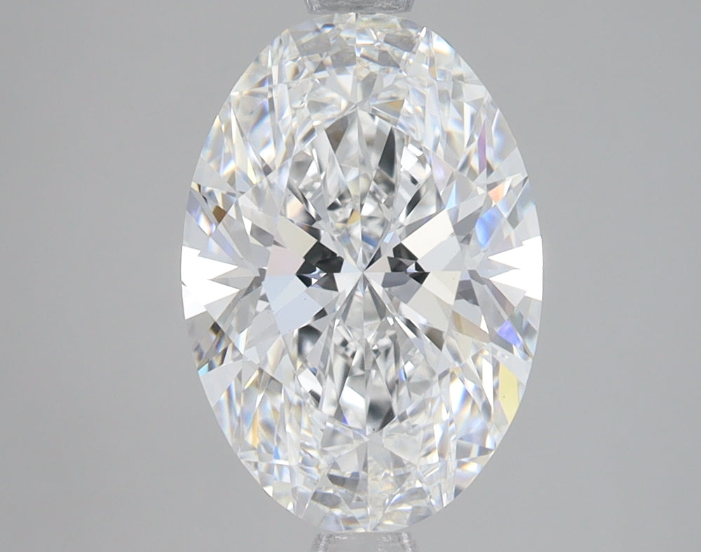 3.0 Carat Oval Lab Diamond with  Cut Diamond in 14KT  view 1
