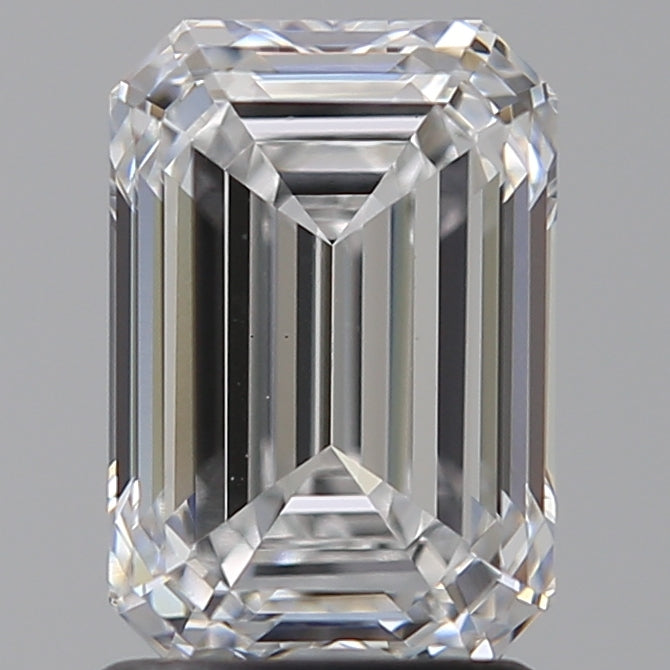 2.05 Carat Emerald Lab Diamond with  Cut Diamond in 14KT  view 1
