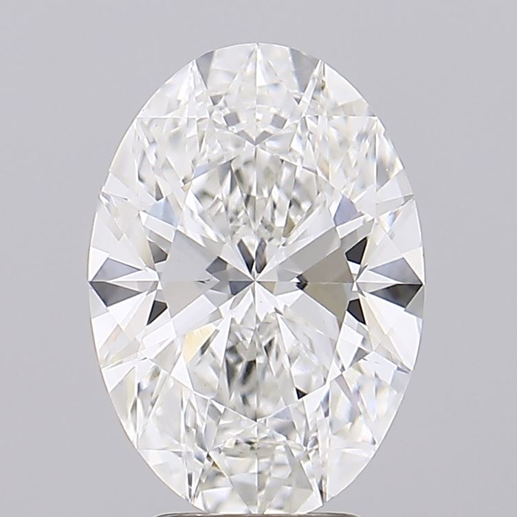 4.01 Carat Oval Lab Diamond with  Cut Diamond in 14KT  view 1
