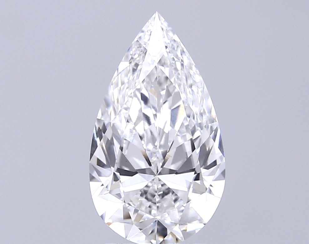 2.81 Carat Pear Lab Diamond with  Cut Diamond in 14KT  view 1
