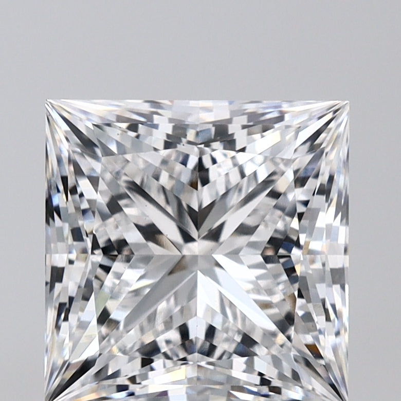 4.06 Carat Princess Lab Diamond with  Cut Diamond in 14KT  view 1
