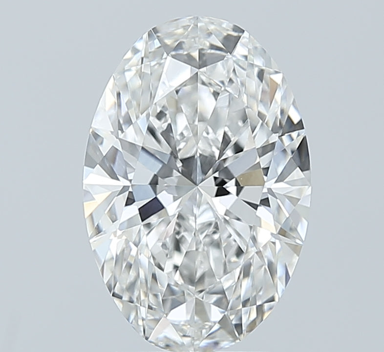 3.03 Carat Oval Lab Diamond with  Cut Diamond in 14KT  view 1
