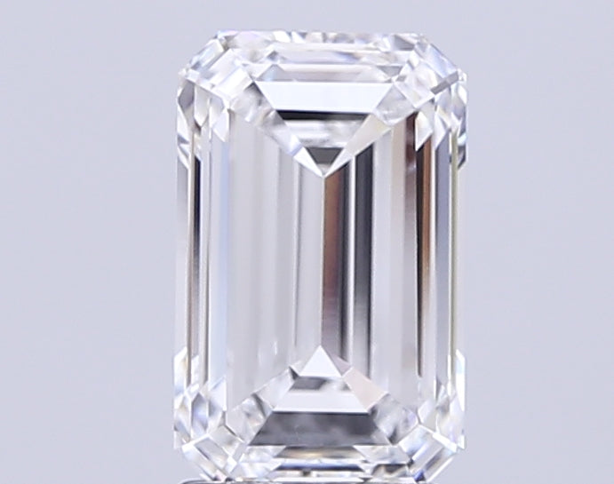 3.04 Carat Emerald Lab Diamond with  Cut Diamond in 14KT  view 1
