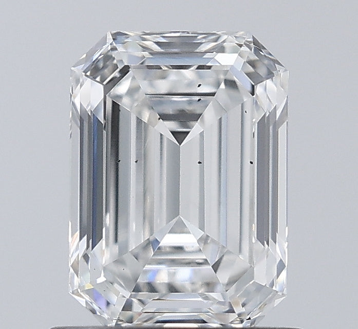 1.02 Carat Emerald Lab Diamond with  Cut Diamond in 14KT  view 1
