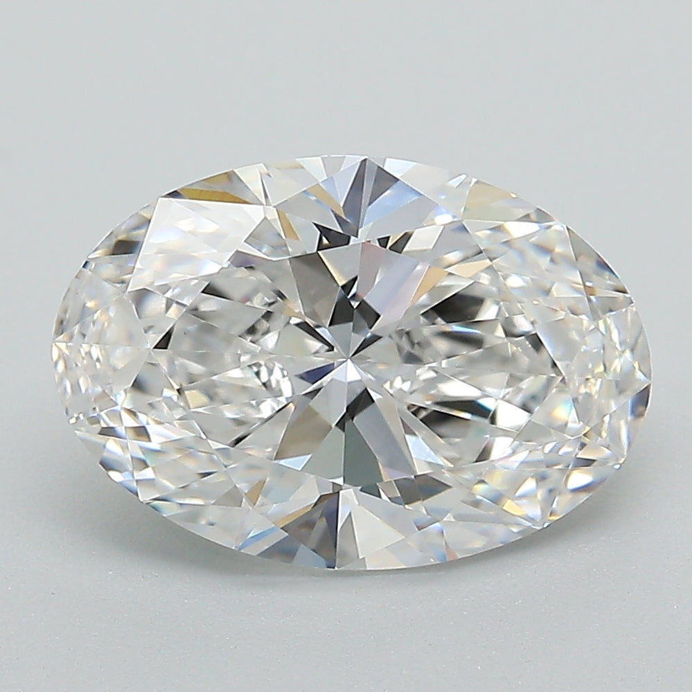 3.31 Carat Oval Lab Diamond with  Cut Diamond in 14KT  view 1
